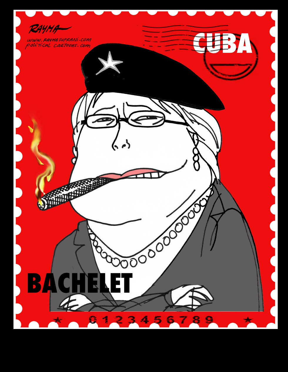  MICHELLE BACHELET IN CUBA by Rayma Suprani