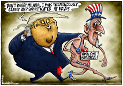 CLASSY TRUMP AT DAVOS by Brian Adcock
