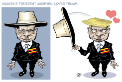 MUSEVENI LOVES TRUMP by Damien Glez