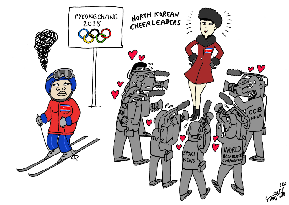 North Korean cheerleaders at the Olympic Games