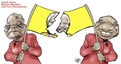 ZUMA, MANDELA AND RAMAPHOSA by Damien Glez
