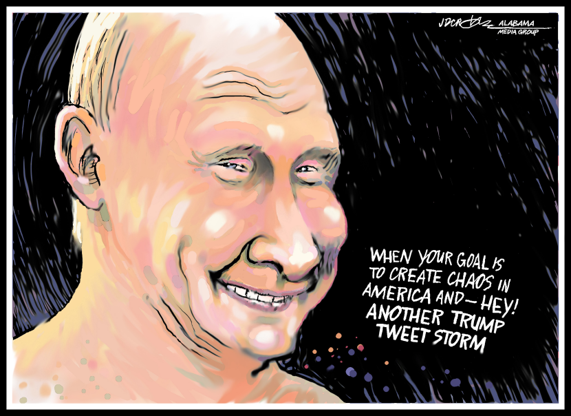 Putin Grinning and Winning