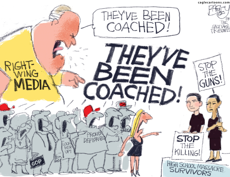  GUN PROTESTS AND RIGHT WING MEDIA by Pat Bagley