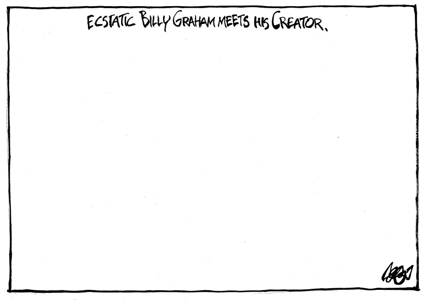Ecstatic Billy Graham meets his Creator