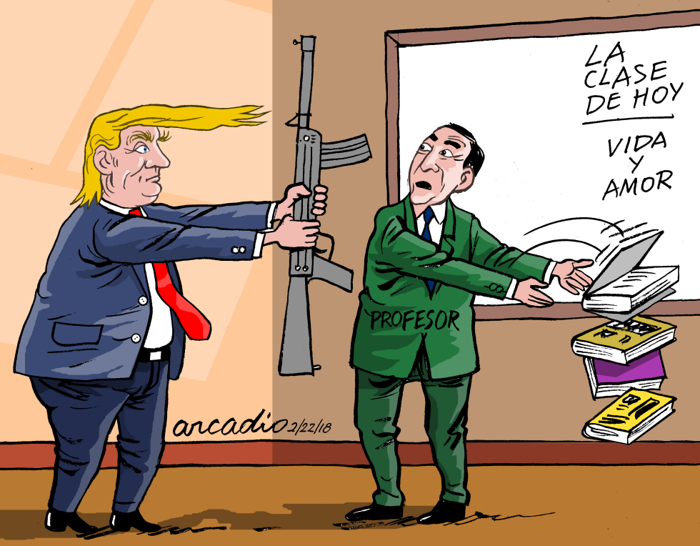 Trump sugiere armar a maestros