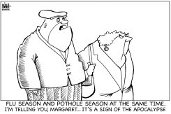 POTHOLES AND FLU, B/W by Randy Bish