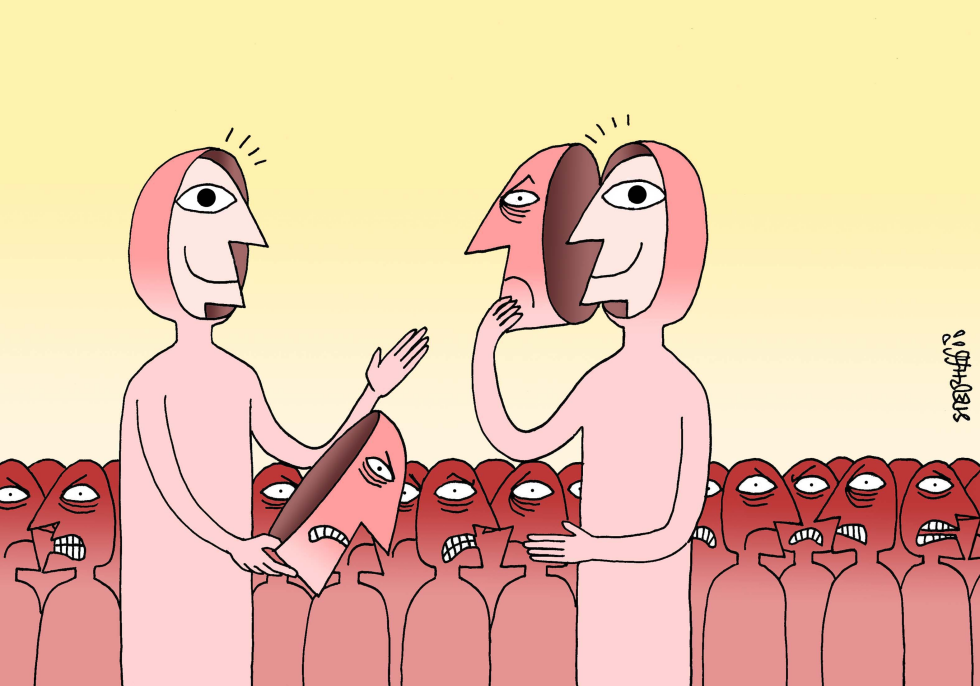 Beyond the mask of unhappiness