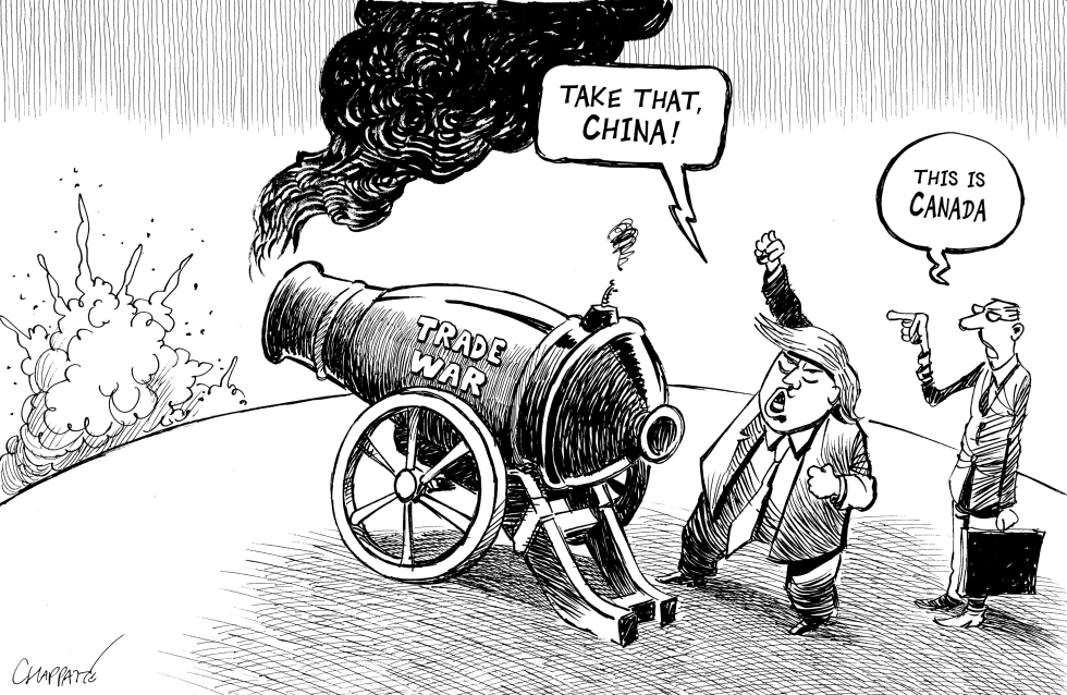  TRUMP LAUNCHES A TRADE WAR by Patrick Chappatte