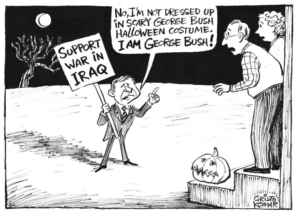 Bush's Halloween Costume - B&W