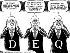LOCAL NC TIM MOORE'S ENVIRONMENTAL ETHICS BW by Kevin Siers