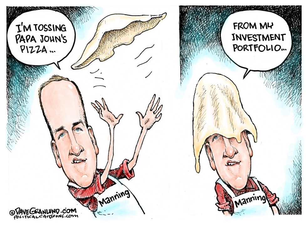  PEYTON MANNNG AND PAPA JOHN'S by Dave Granlund