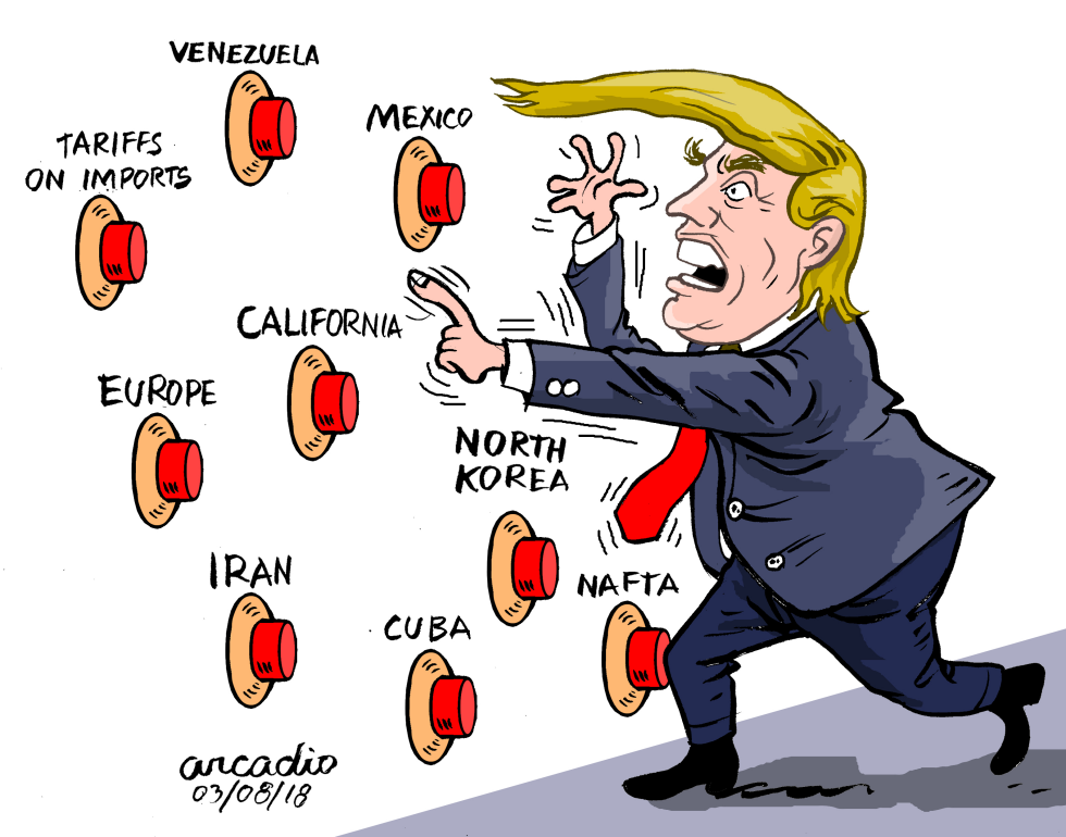  TOO MANY WAR BUTTONS MR PRESIDENT by Arcadio Esquivel