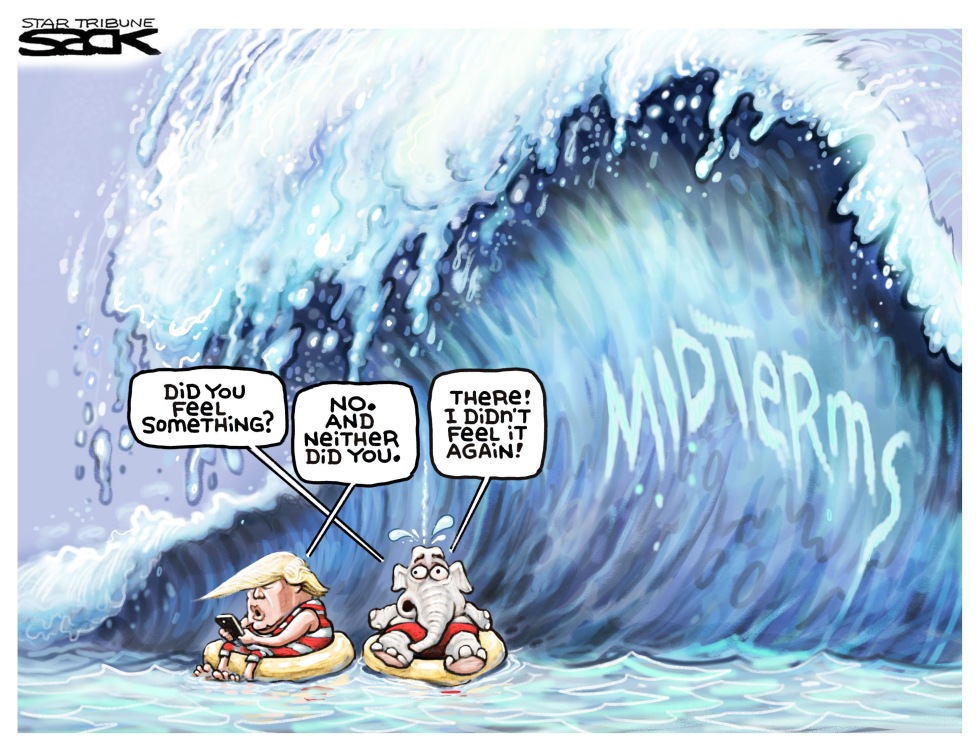 Trump and GOP Float Unaware as Midterm Wave Builds