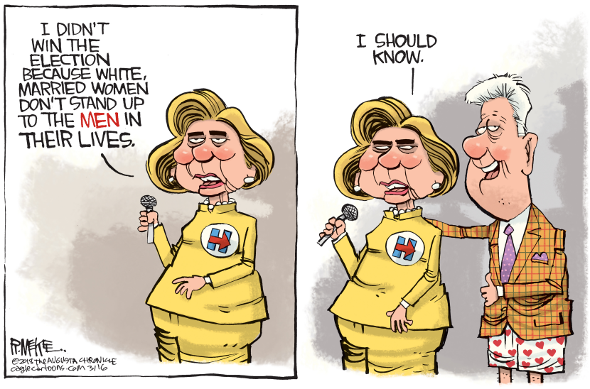Hillary Blames Men