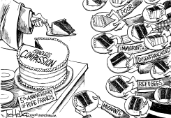 POPE FRANCIS AT 5 by Joe Heller