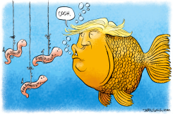 TRUMP FISH FIRING by Daryl Cagle