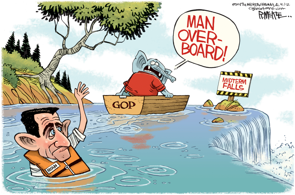  PAUL RYAN OVERBOARD by Rick McKee