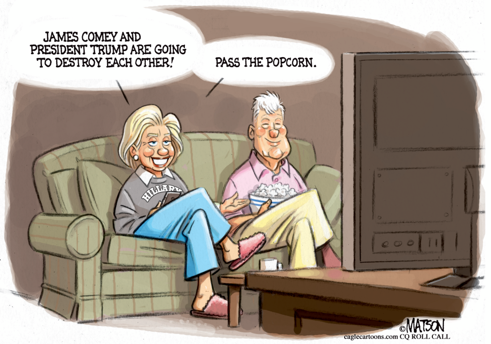 Hillary Enjoys Watching Trump and Comey Destroy Each Other