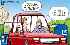 PROCRASTINATING ON TAX DAY by Bruce Plante