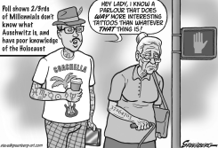 MILLENNIALS AND HOLOCAUST BW by Steve Greenberg