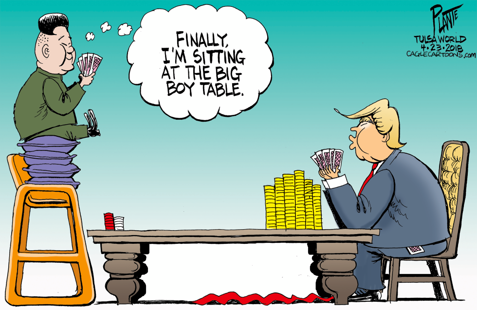 Kim Jong Un and Trump at the Table