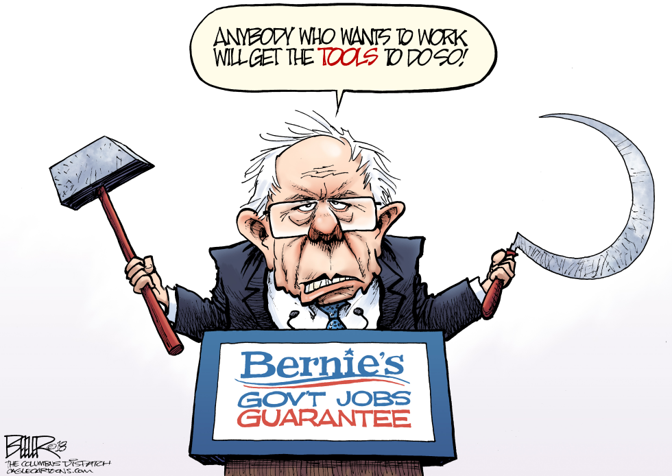  BERNIE'S JOBS PLAN by Nate Beeler