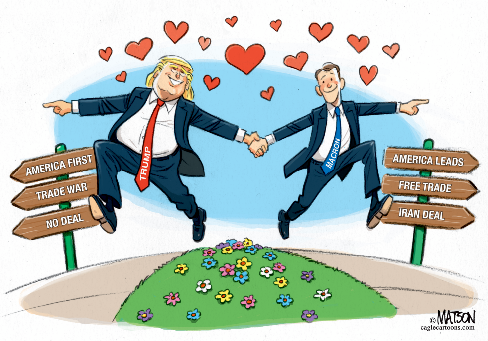  TRUMP MACRON BROMANCE by RJ Matson