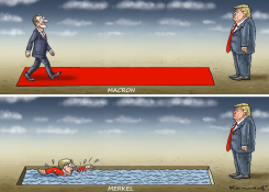 MERKEL, MACRON AND TRUMP by Marian Kamensky