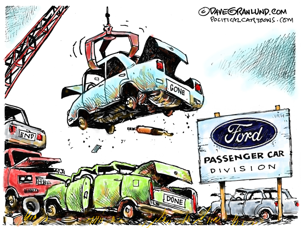  FORD TO QUIT SEDANS by Dave Granlund