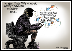 TRUMP NOBEL PEACE TWEETER by J.D. Crowe