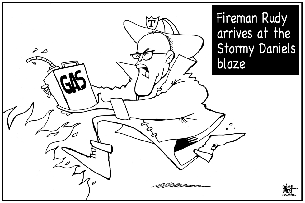 FIREMAN RUDY REPORTING FOR DUTY, B/W