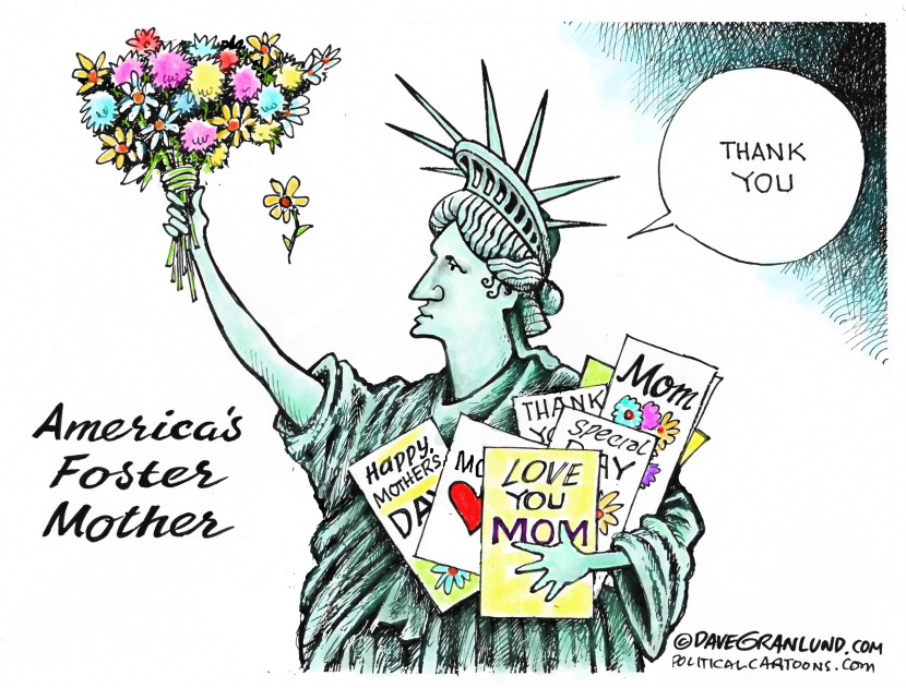 Statue of Liberty Honored as America's Foster Mother in Heartwarming Cartoon