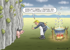 TRUMP HAS KIM JONG UN FOR DINNER by Marian Kamensky