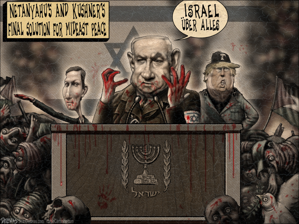  NETANYAHU KUSHNER ISRAEL PALESTINIANS GAZA by Sean Delonas