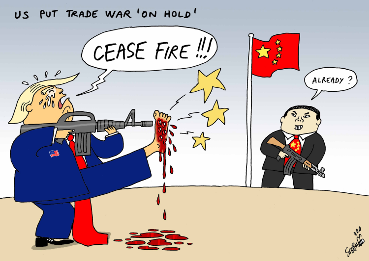 Trade war with China on hold