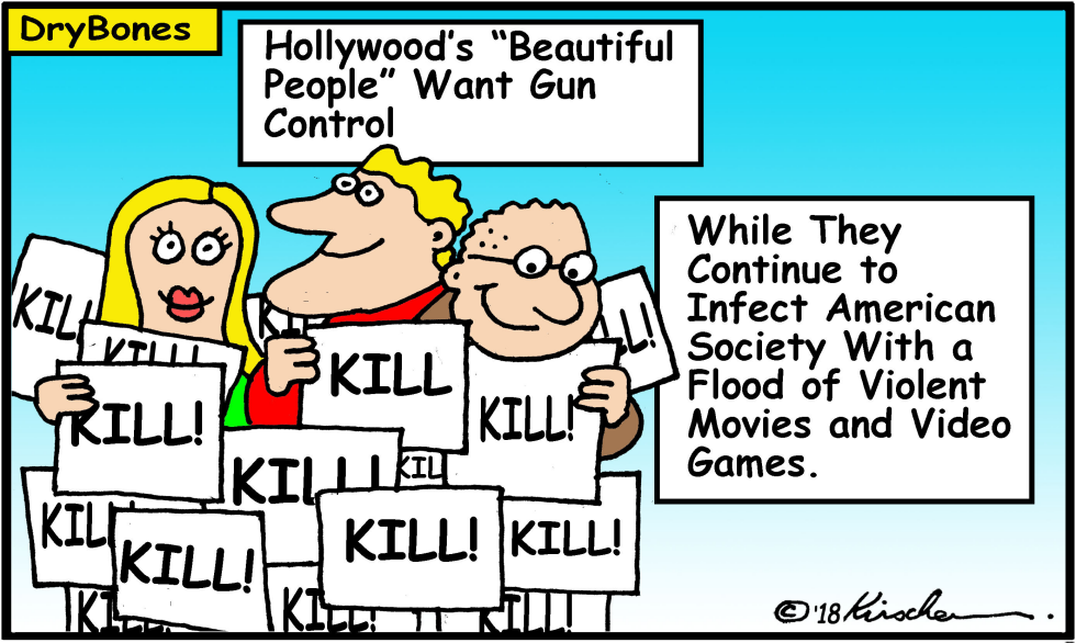  HOLLYWOOD CALLS FOR GUN CONTROL by Yaakov Kirschen