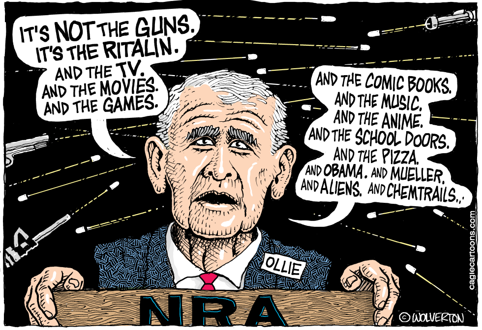  OLIVER NORTH IN DENIAL by Wolverton