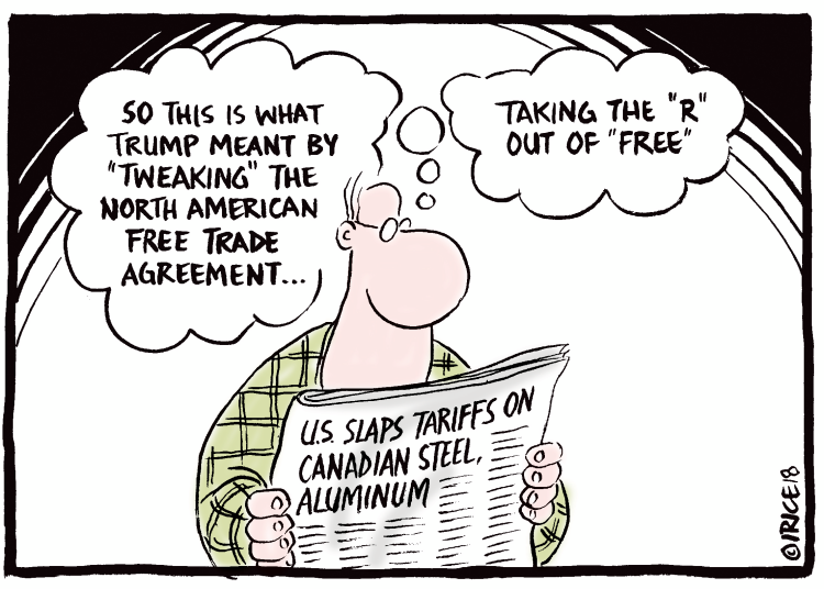 free trade agreement cartoon