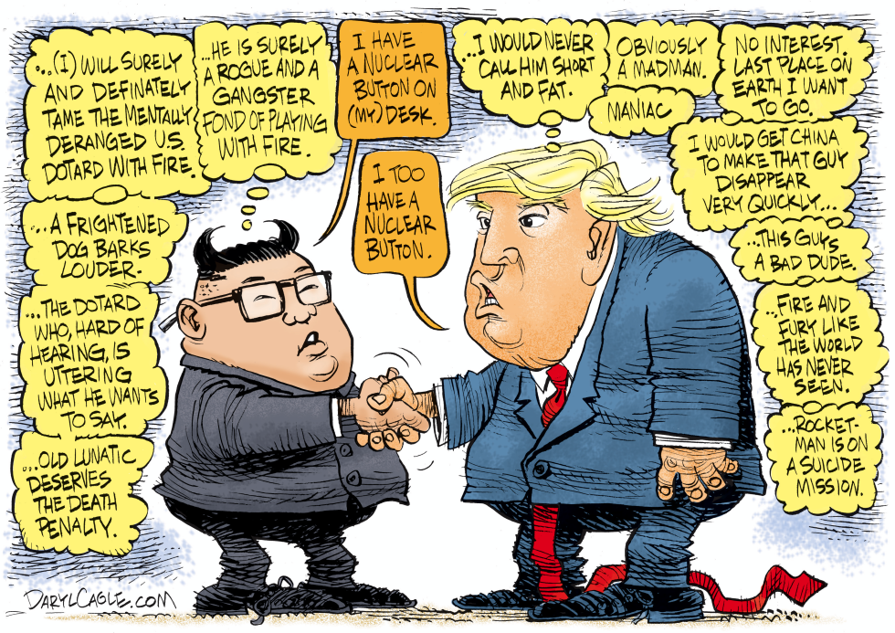  TRUMP AND KIM JONG UN MEETING by Daryl Cagle