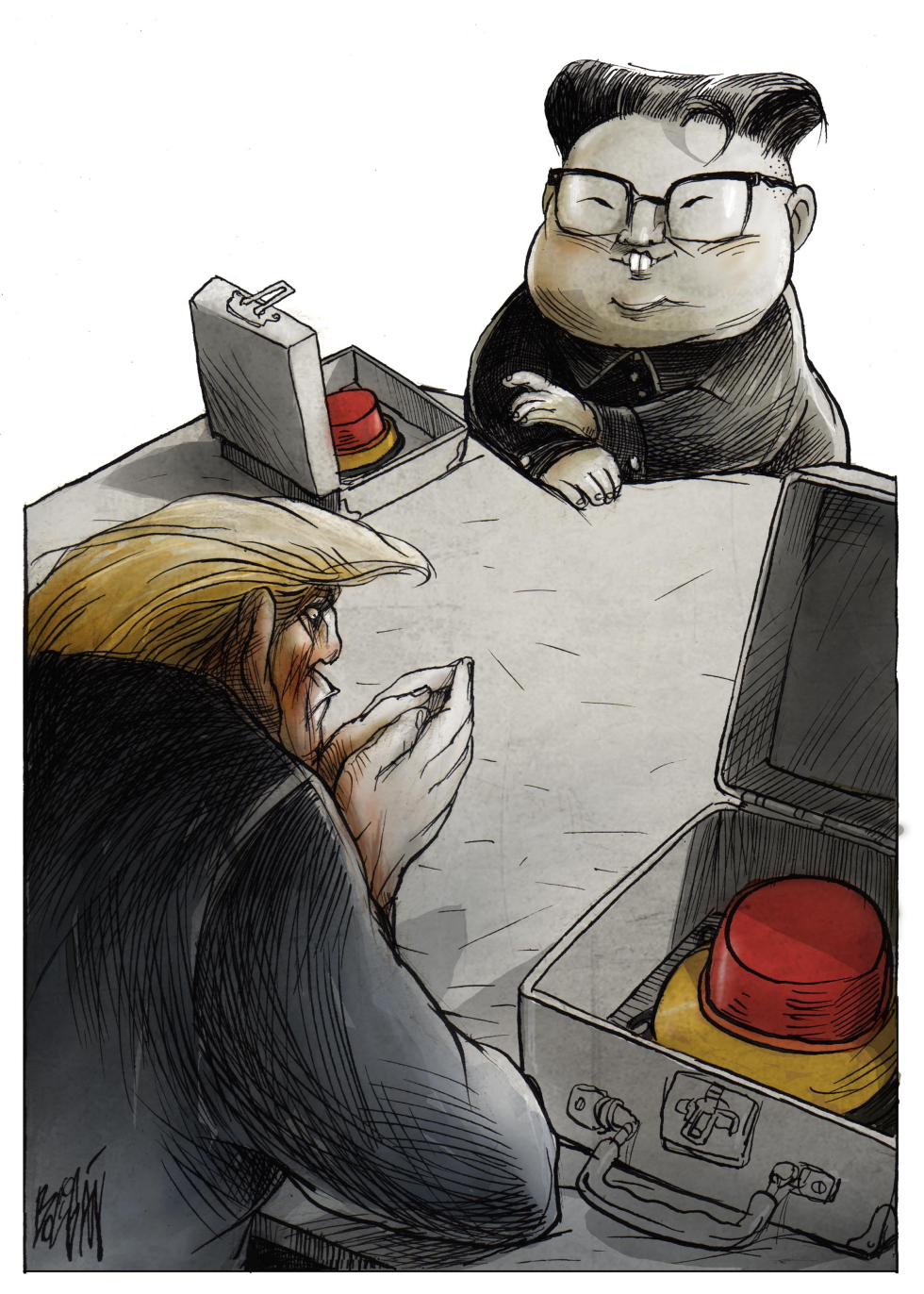  EL ENCUENTRO / TRUMP MEETS KIM JONG UN by Angel Boligan