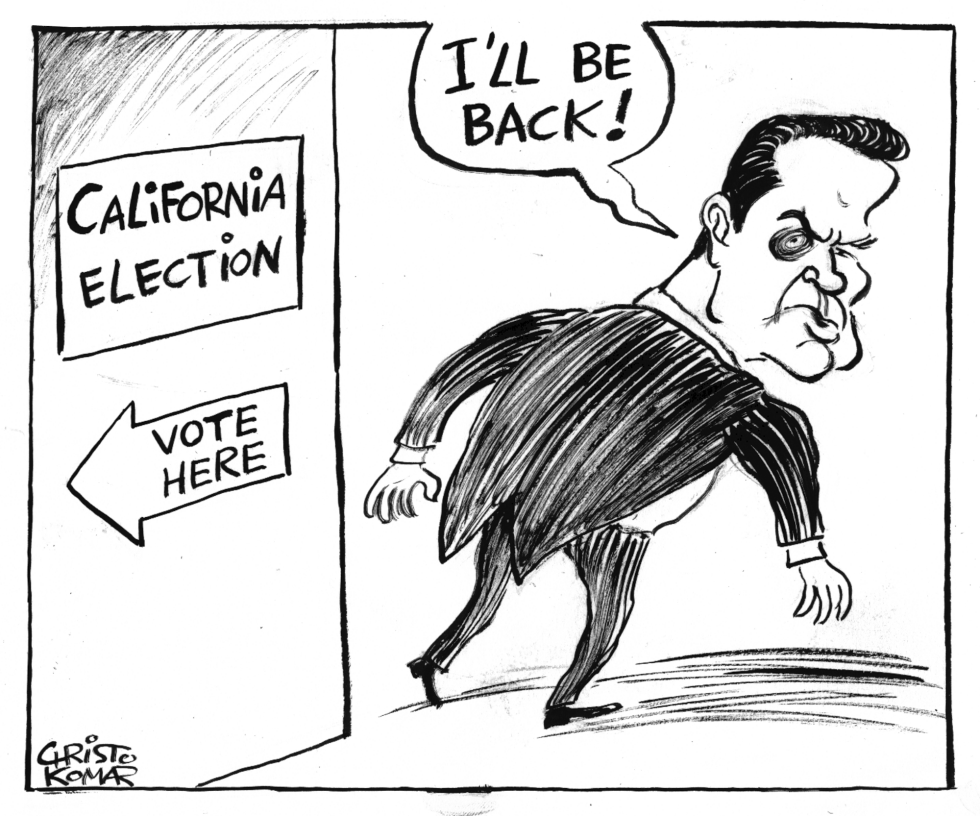 Schwarzenegger defeated - B&W