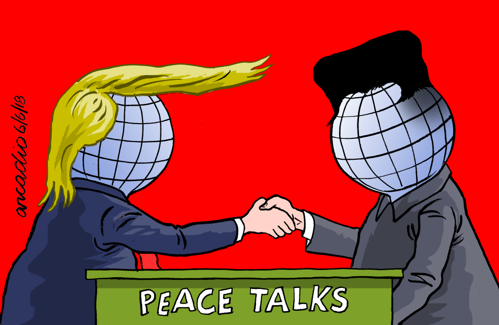 TrumpKim in a meeting of worlds