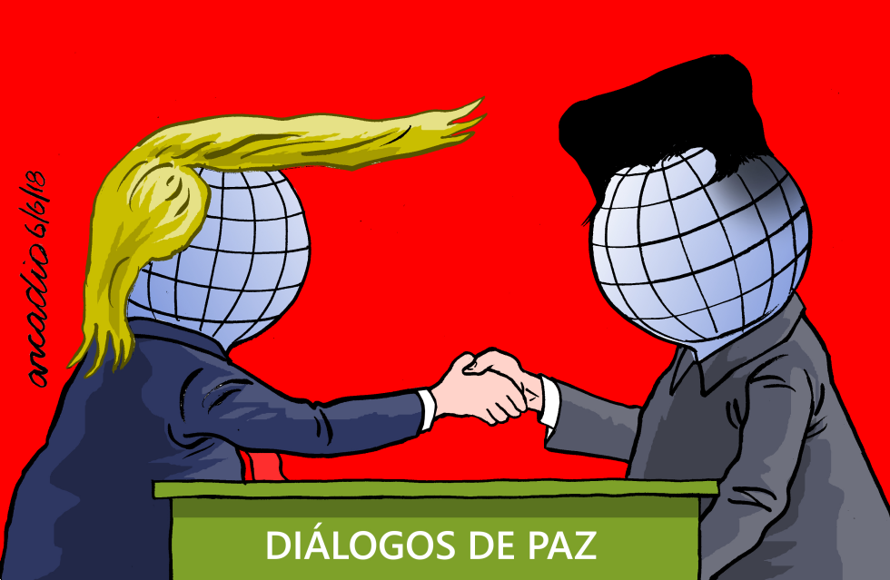 Trump y Kim en una reunión de mundos