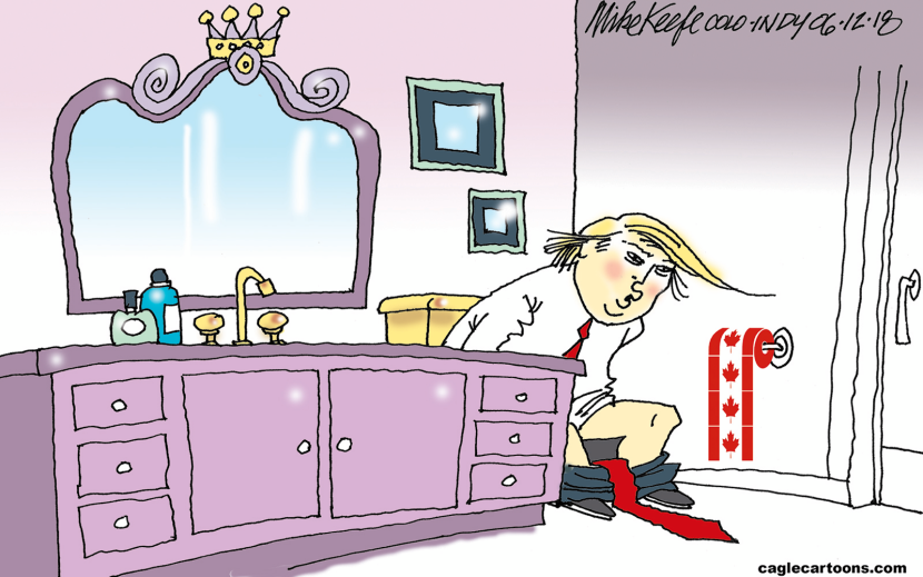 Trump Depicted on Toilet Amid G7 Trade Clash With Canada