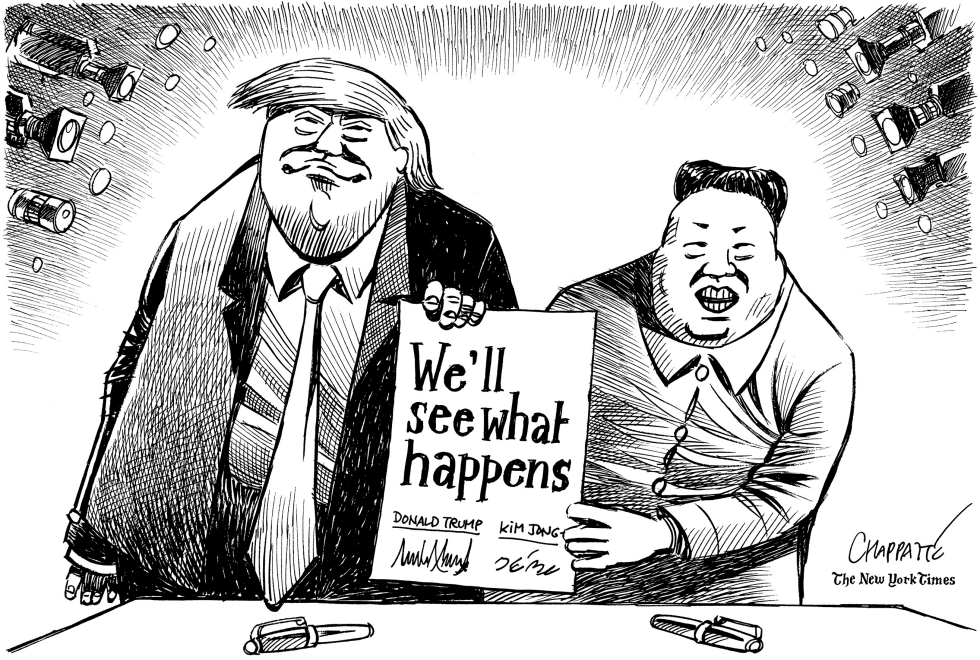  TRUMP AND KIM SIGN UP by Patrick Chappatte