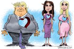 HEARTLESS DONALD MELANIA AND IVANKA  by Daryl Cagle