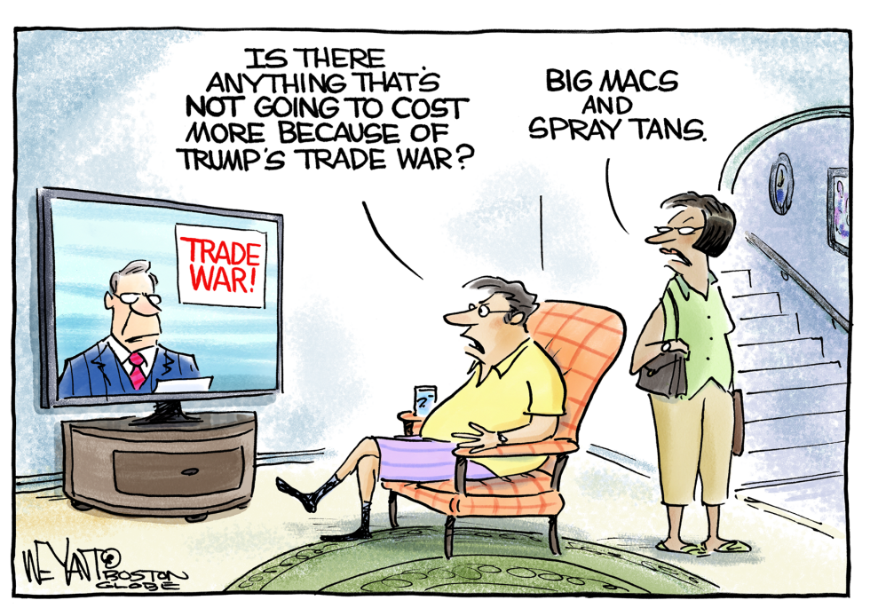  TRADE WAR BIG MACSSPRAY TANS by Christopher Weyant