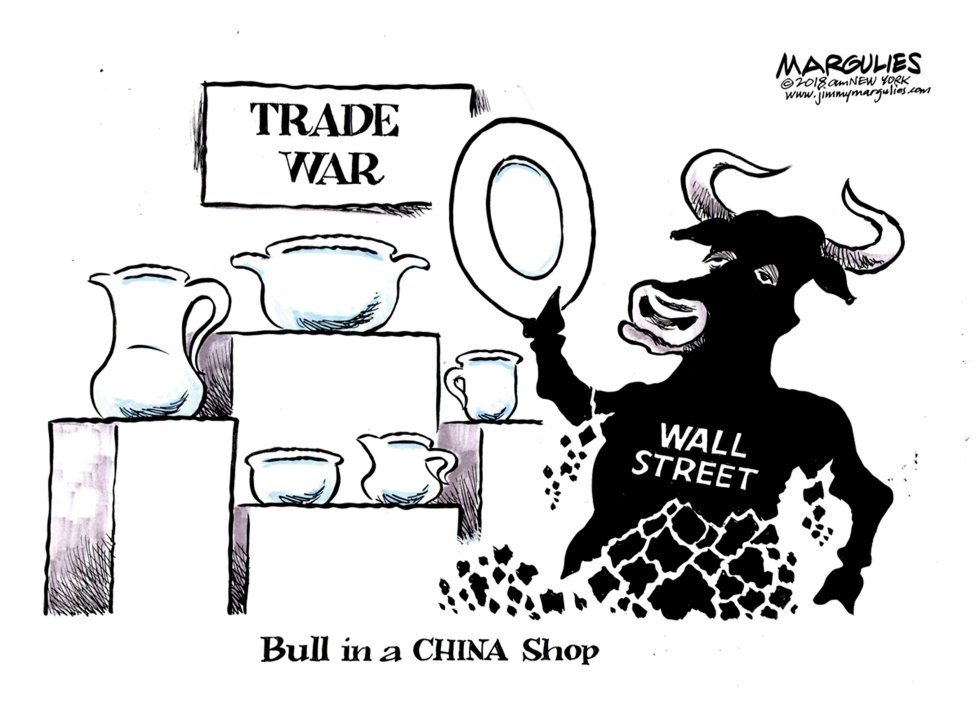 Wall Street and China Trade War color
