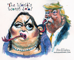 POOR SARAH HUCKABEE SANDERS by Sandy Huffaker