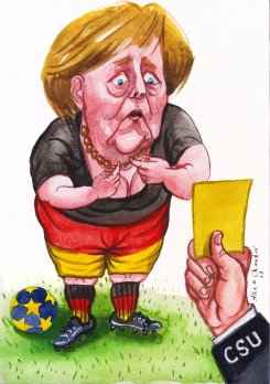 YELLOW CARD FOR MERKEL by Alla and Chavdar
